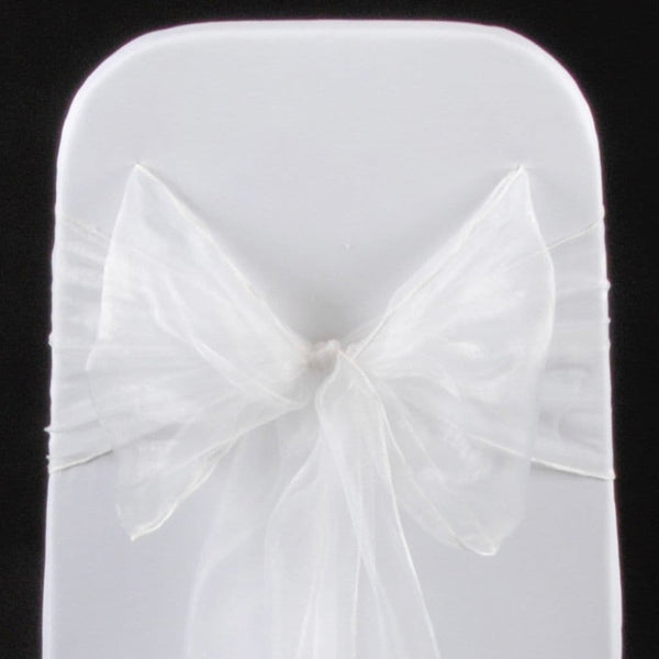 WHITE ORGANZA SASH 23cm