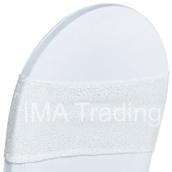 White Sequin Chair Band