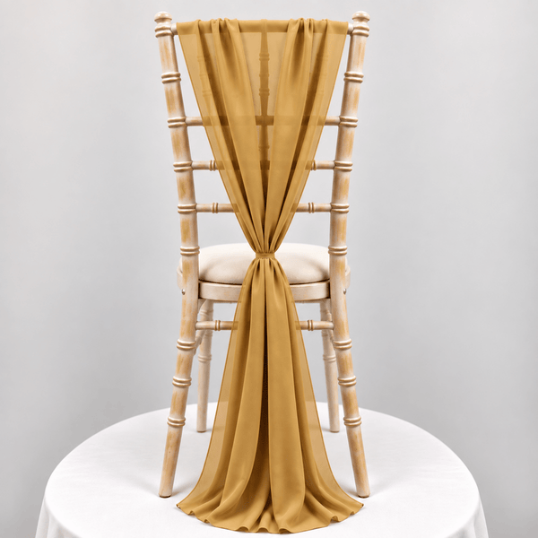 Vintage Gold Chiffon Vertical Drape (pack Of 5) --IMA Trading Ltd