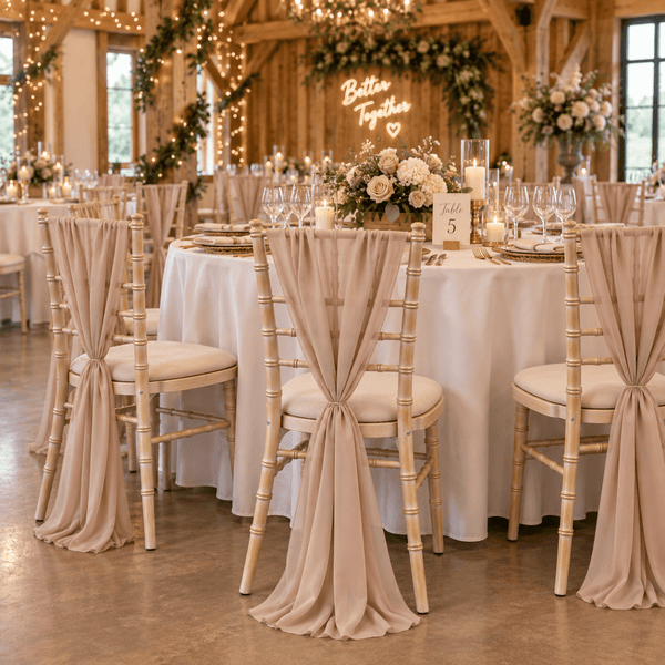 New Nude Chiffon Vertical Drape (pack Of 5) --IMA Trading Ltd
