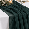 New Racing Green Chiffon Table Runner --IMA Trading Ltd