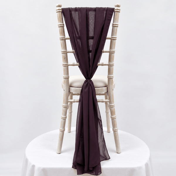 Rich Plum Purple Chiffon Vertical Drape New (pack Of 5) --IMA Trading Ltd