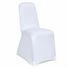 White Premium Flat Front Spandex Chair Cover New