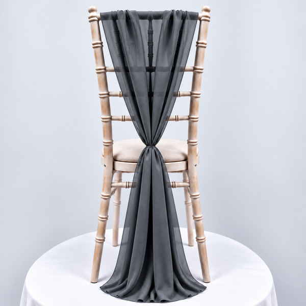 Charcoal Grey Chiffon Vertical Drape (pack Of 5)