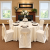 Ivory Square Top Satin Polyester Chair Cover