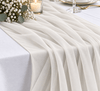 New Soft White Chiffon Table Runner --IMA Trading Ltd