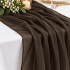 New Chocolate Chiffon Table Runner --IMA Trading Ltd