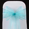AQUA BLUE ORGANZA SASH 23cm - BUNDLE DEAL 100 SASHES