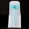 AQUA BLUE ORGANZA SASH 23cm - BUNDLE DEAL 100 SASHES