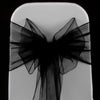 BLACK ORGANZA SASH 23cm