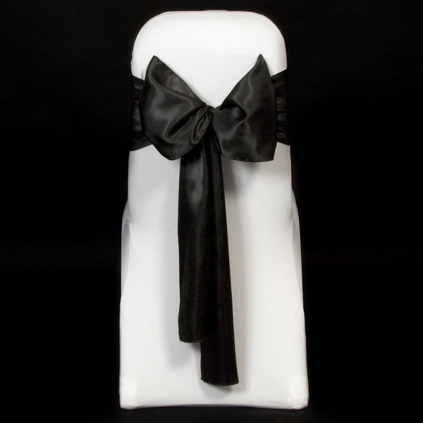 BLACK SATIN SASH