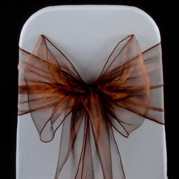 CHOCOLATE BROWN ORGANZA SASH 23cm