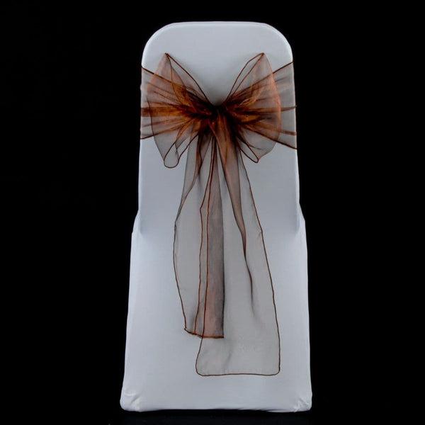 CHOCOLATE BROWN ORGANZA SASH 23cm
