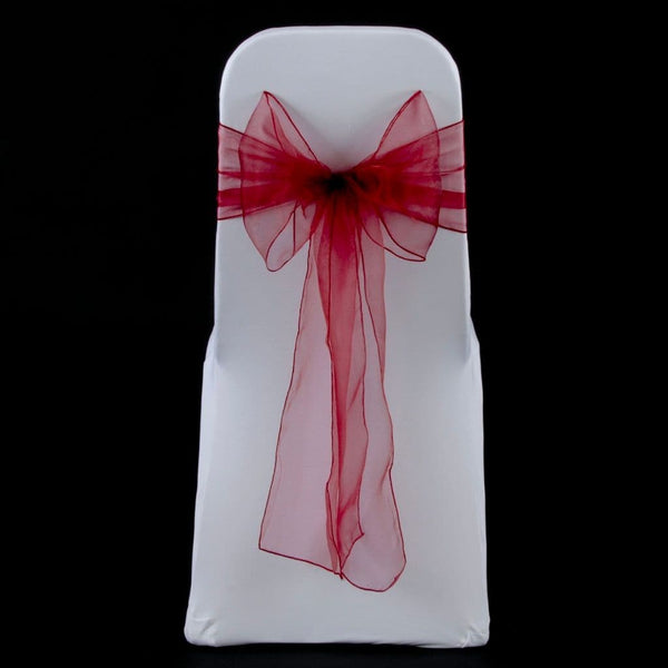 CLARET ORGANZA SASH 23cm - BUNDLE DEAL 100 SASHES
