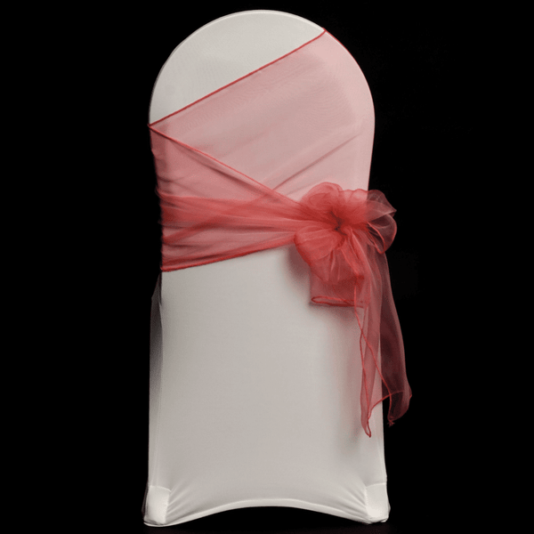 Coral Organza Chair Cover Sash 35cm