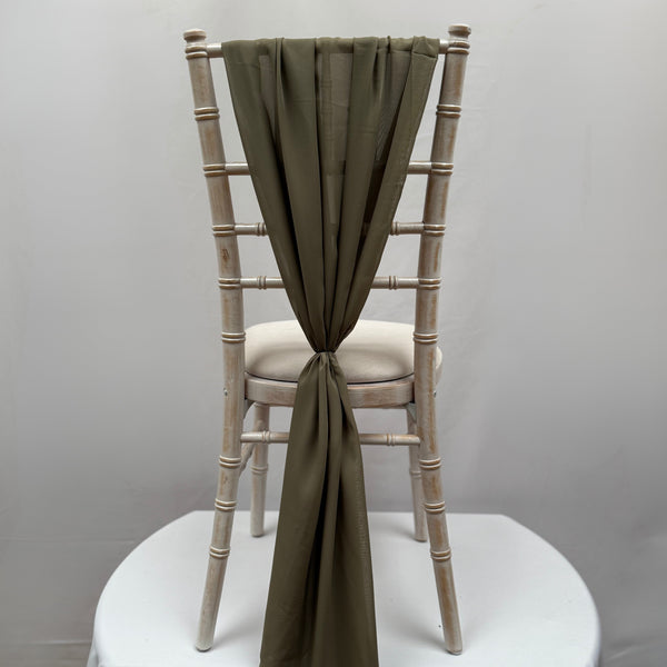 Olive Green Chiffon Vertical Drape New (pack Of 5)