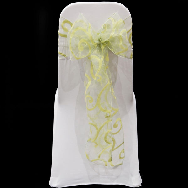 Green flocked organza sashes*