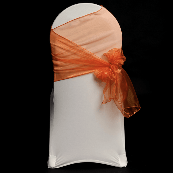 Orange Organza Chair Cover Sash 35cm