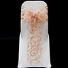 Peach flocked organza sashes*