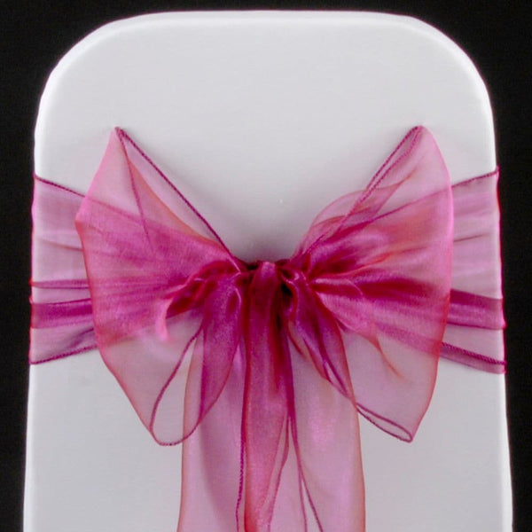 RASPBERRY ORGANZA SASH 23cm - PRODUCT BUNDLE DEAL 100 SASHES