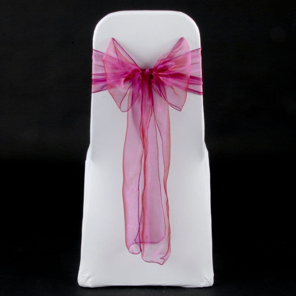 RASPBERRY ORGANZA SASH 23cm - PRODUCT BUNDLE DEAL 100 SASHES