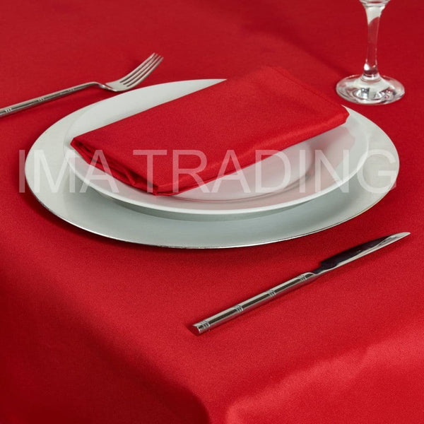 RED ROUND TABLECLOTH 275cm / 108" round (5' table)