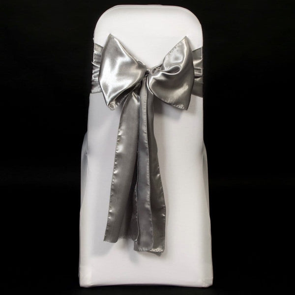 SILVER SATIN SASH - WAS
