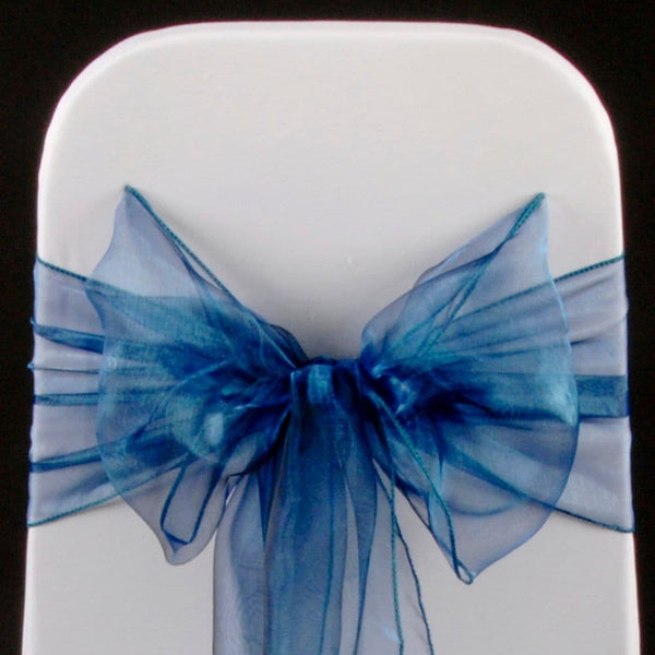 TEAL ORGANZA SASH 23cm - BUNDLE DEAL 100 SASHES