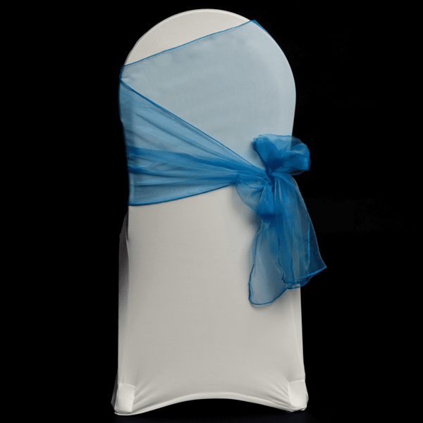 Turquoise Organza Chair Cover Sash 35cm
