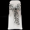 White 2 flocked organza sashes'