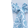 White & Denim Blue Flocked Taffeta