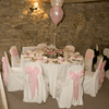 WHITE ROUND TOP POLYESTER CHAIR COVER